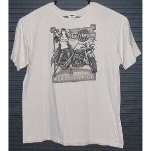 Harley-Davidson Mens Graphic Tee Ready To Ride Cozumel Mexico 2XL Pin Up Girl‎